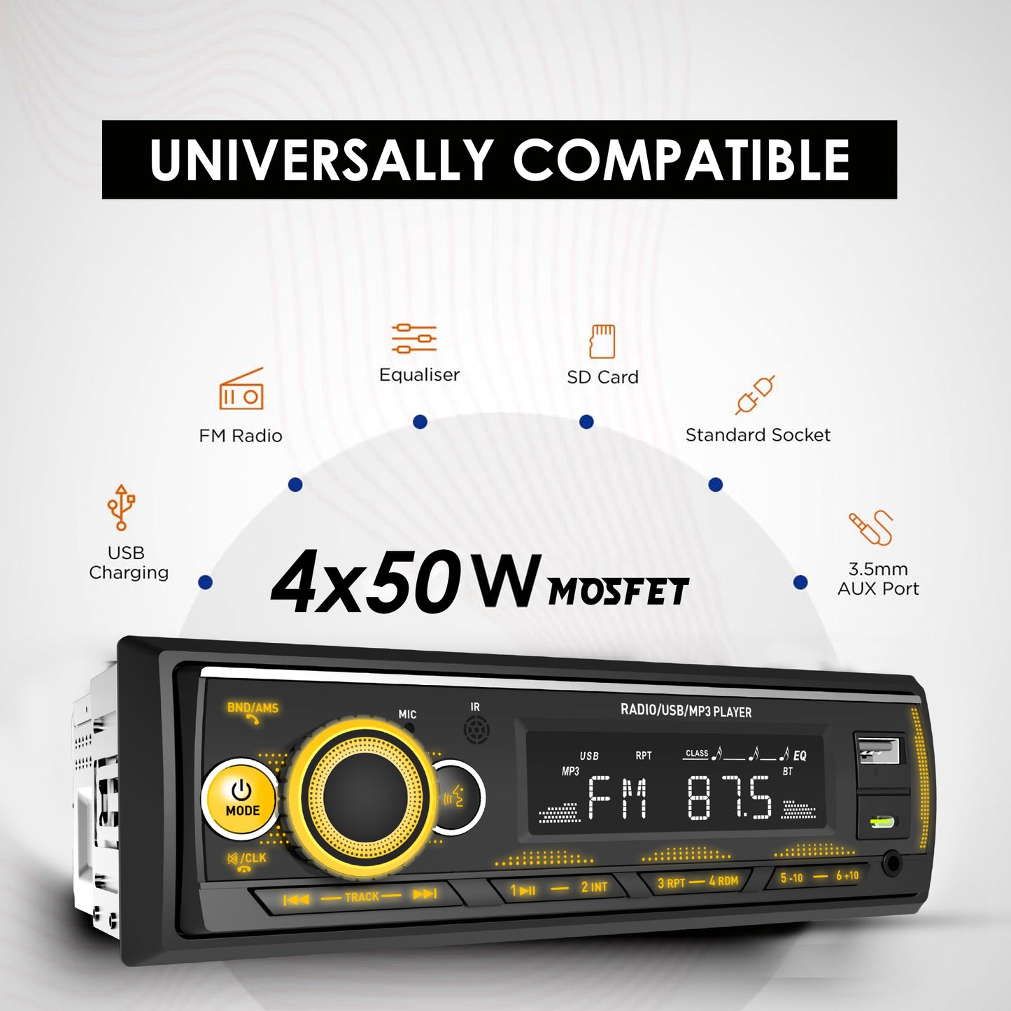 THE HASSLER SERIES CAR FM STEREO AND USB PLAYER MG-FM 4