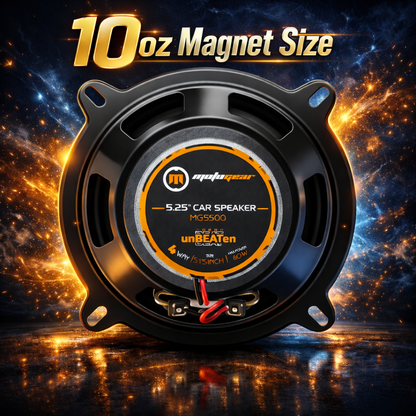 MotoGear 5.25 Inch 60W Max-30W RMS Power Car Door Speaker | High Performance | Universal Fit For All Cars ( Pack of 2)