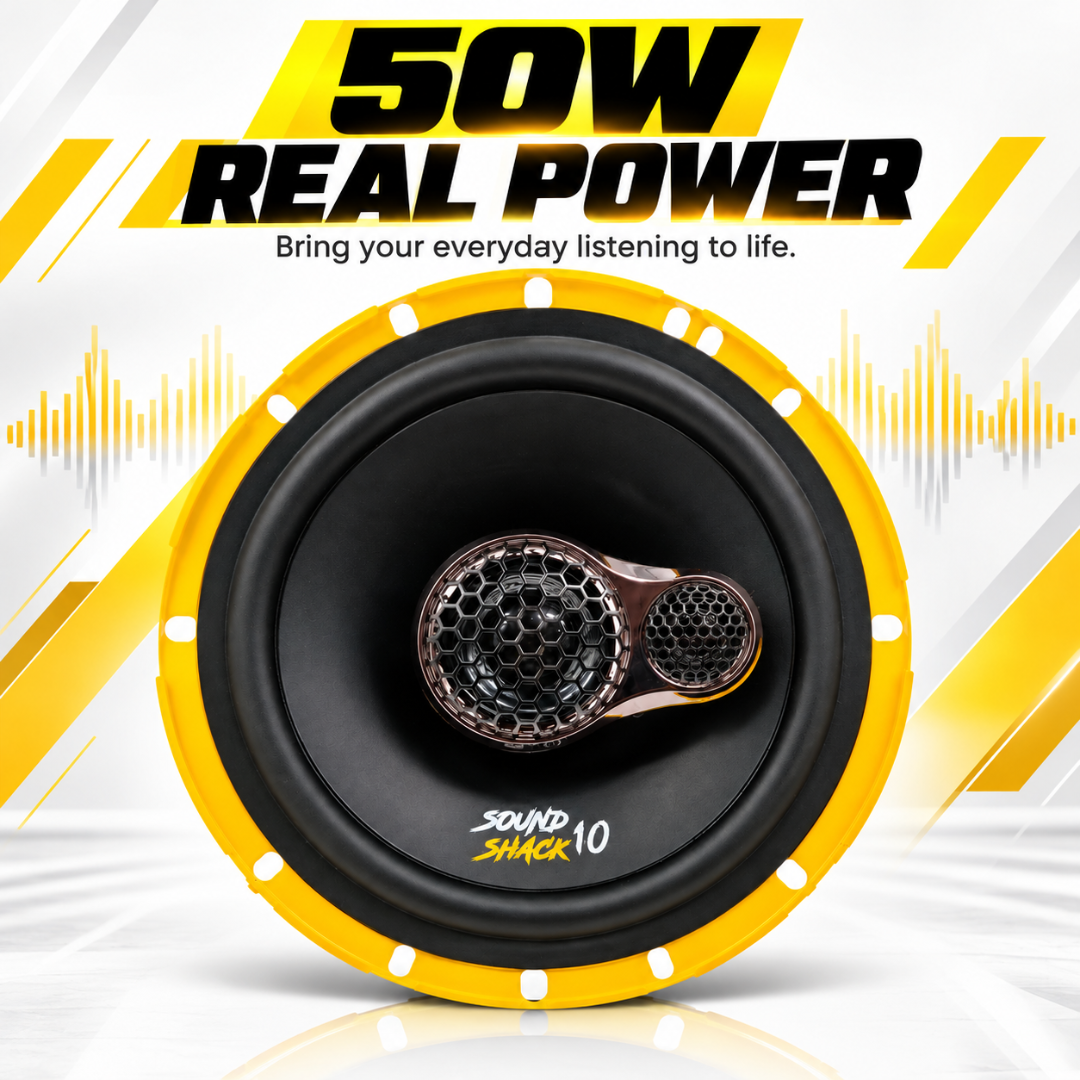 MOTOGEAR 6.5 Inch 50W RMS Sound Shack 10 Mid Range Car Speaker (Pack of 2)