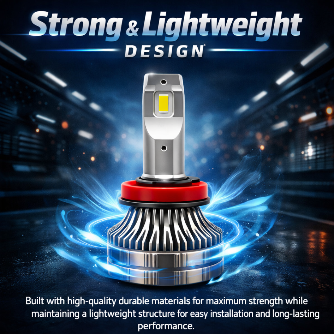 MotoGear White 199 Watt H8/H9/H11 Fitting LED Headlight Bulb | Waterproof & Dustproof | Universal For Car & Bike (Pack of 2)