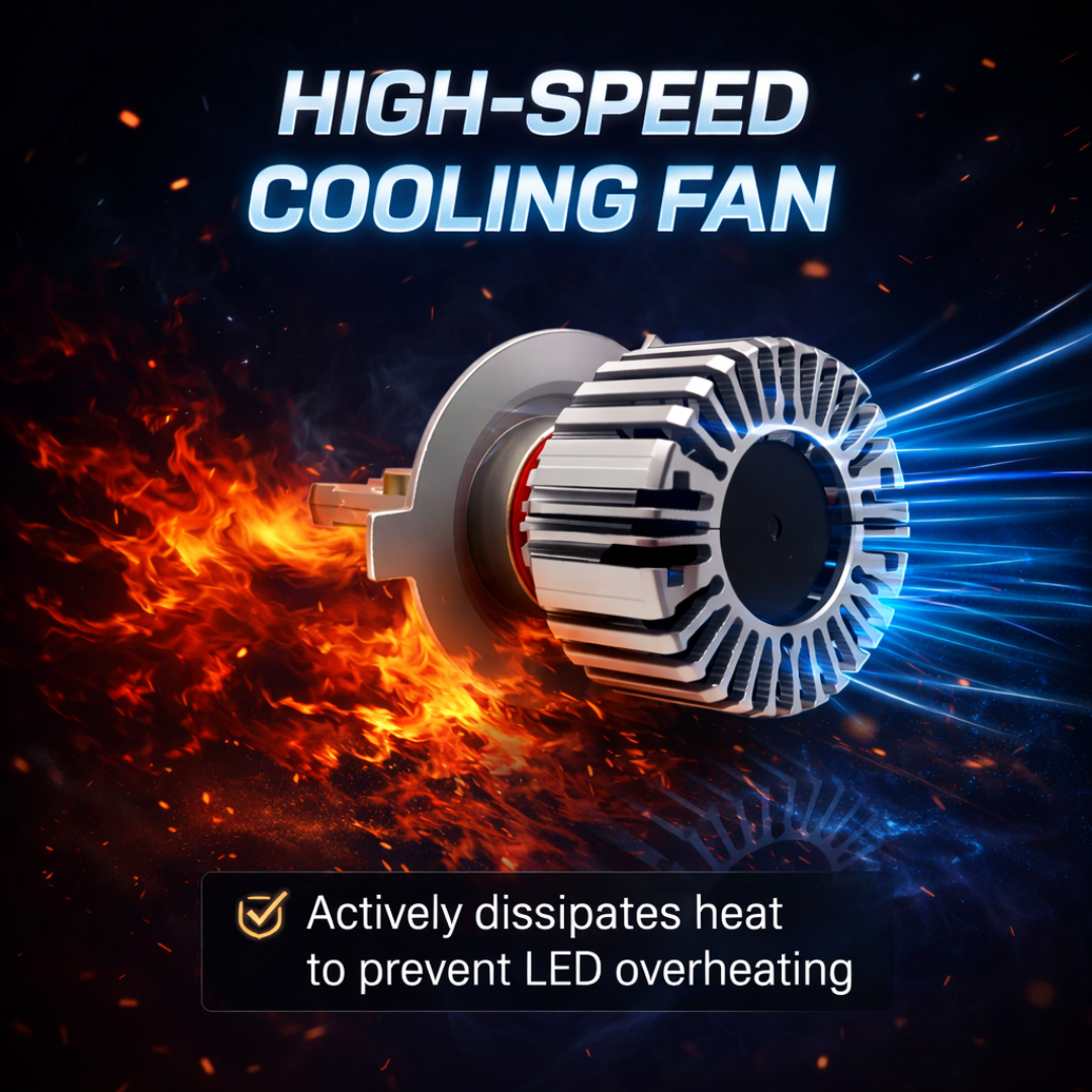 MotoGear White 199 Watt H4 Fitting LED Headlight Bulb | Waterproof & Dustproof | Universal For Car & Bike (Pack of 2)