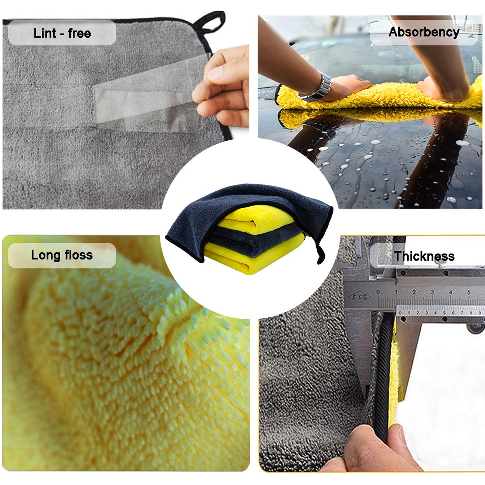 MOTOGEAR Yellow 40 x 40 CM Microfiber Cleaning Towel