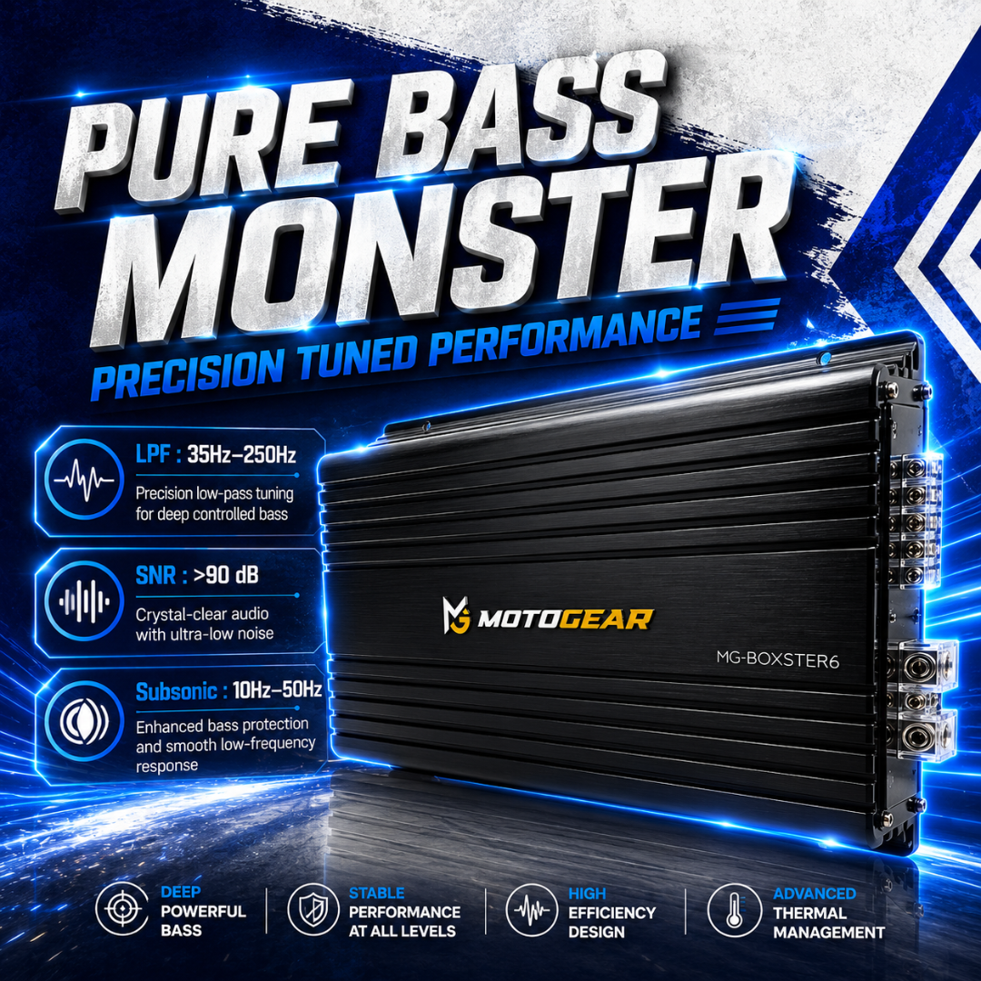 MOTOGEAR Boxster-6 2400W RMS Mono Block Class D Power Amplifier