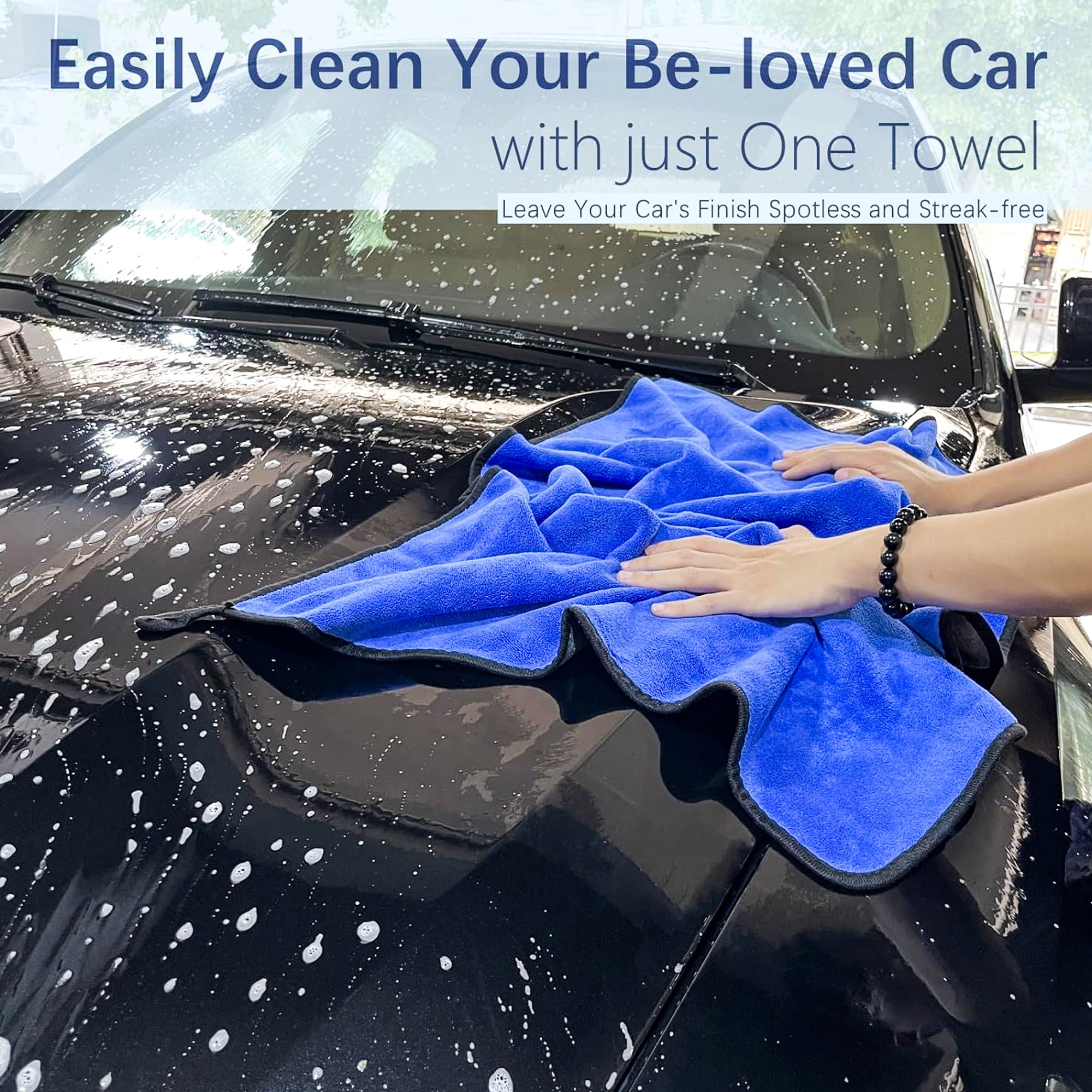 MOTOGEAR Premium Microfiber Cleaning Towel | 40 x 60 CM | Ultra Soft & High Absorbency Cloth | Scratch-Free Cleaning for Car, Glass & Home Surfaces