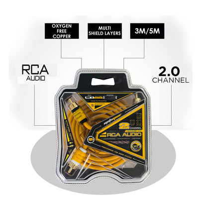 THE KNOCKDOWN SERIES 2 CHANNEL RCA CABLE (3 METRES)