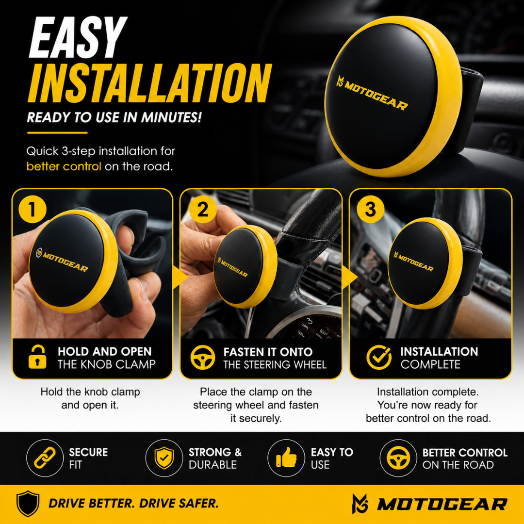MOTOGEAR Spinny 360° Rotational Steering Knob