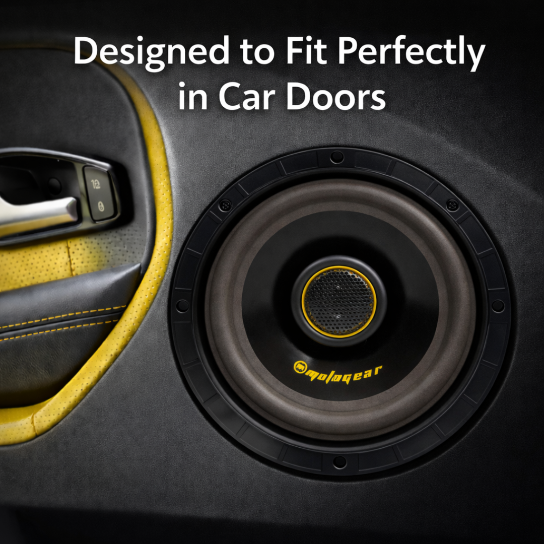 MOTOGEAR 6 Inch 600W Max-50W RMS Power Car Door Speaker | High Performance | Universal Fit For All Cars ( Pack of 2)