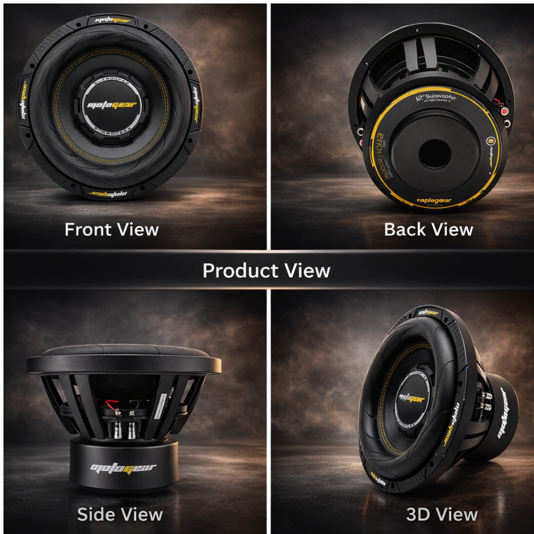 MOTOGEAR Knockdown-14 1200W RMS 12 Inch Car Subwoofer