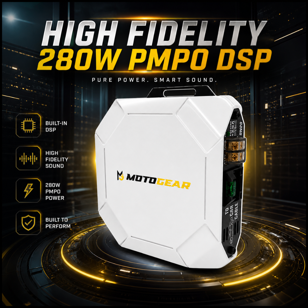 MOTOGEAR Boost-1 280W PMPO 4 Channel DSP Digital Car Amplifier For Head Unit