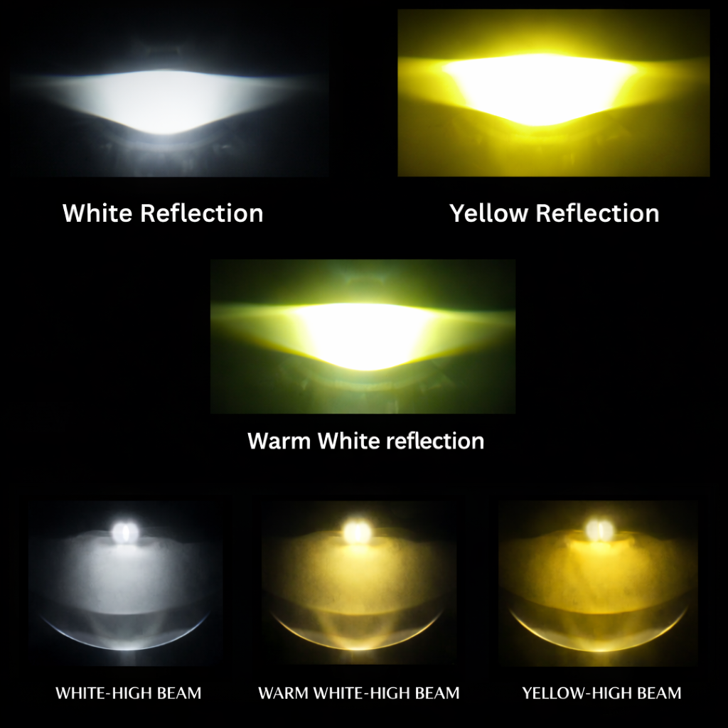 MOTOGEAR Super Bright 150 Watt 3 Inch LED Fog Lamp With Yellow/White Light Reflection| 9005 Shocket | Waterproof & Dustproof| Universal For Cars (Pack of 2)