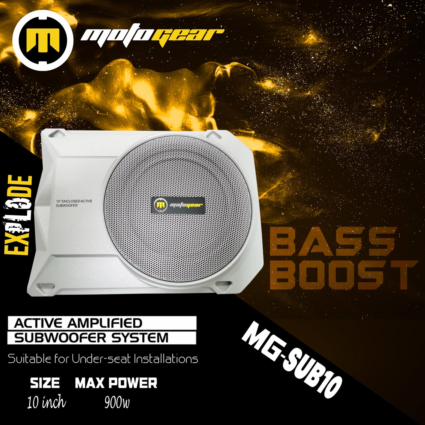 THE 10 INCH UNDERSEAT SUBWOOFER MG-SUB10