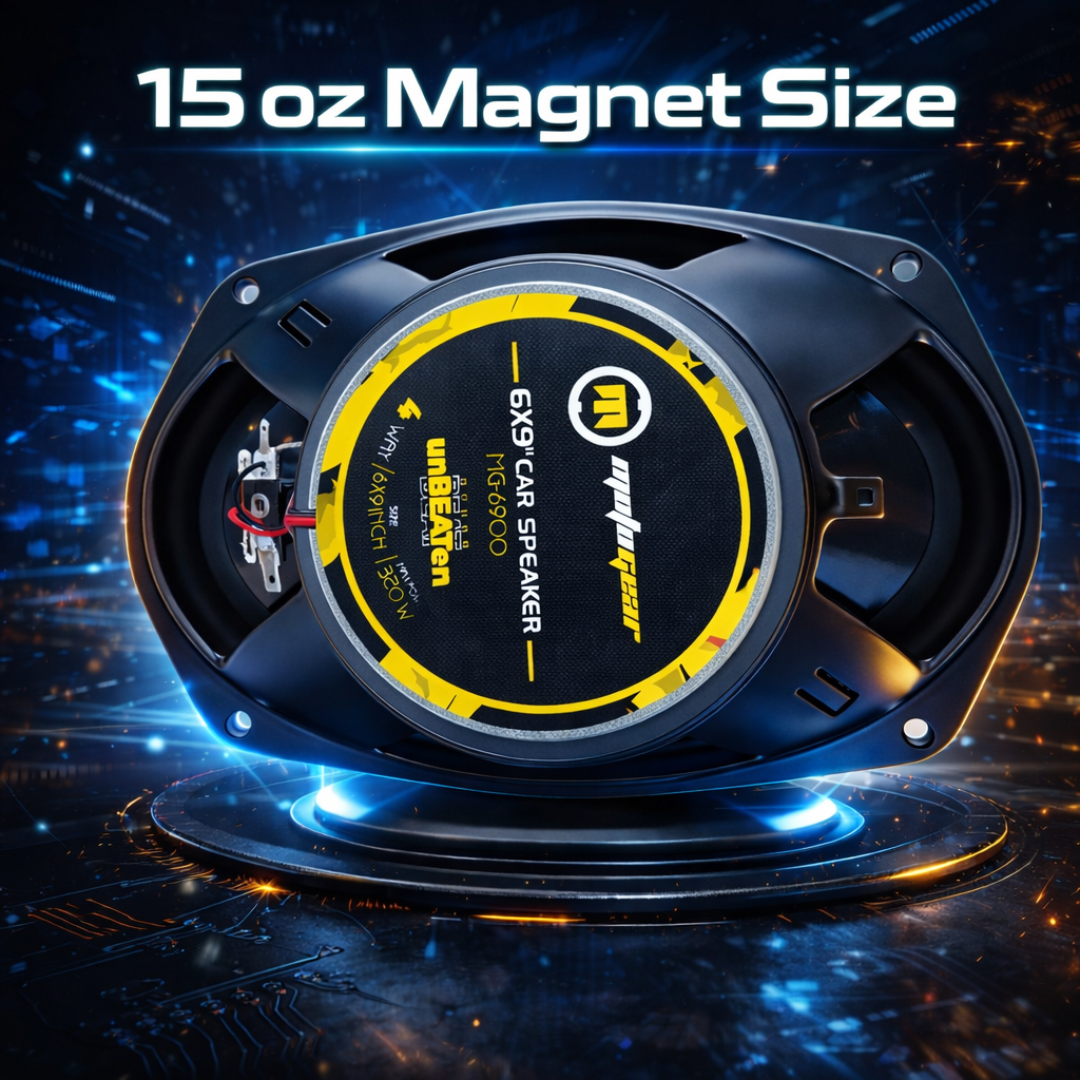 MotoGear 6x9 Inch 320W Max-60W RMS Power Car Door Speaker | High Performance | Universal Fit For All Cars ( Pack of 2)