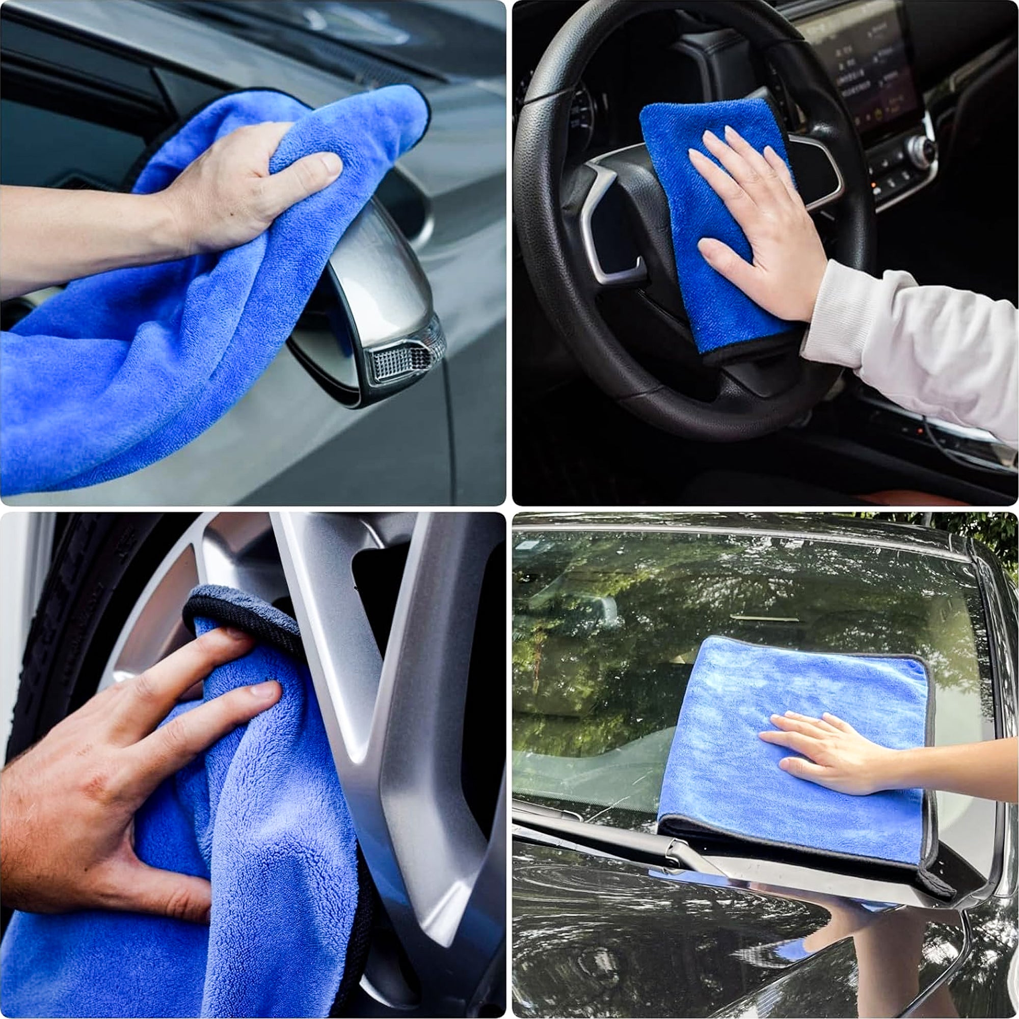 MOTOGEAR Premium Microfiber Cleaning Towel | 40 x 60 CM | Ultra Soft & High Absorbency Cloth | Scratch-Free Cleaning for Car, Glass & Home Surfaces