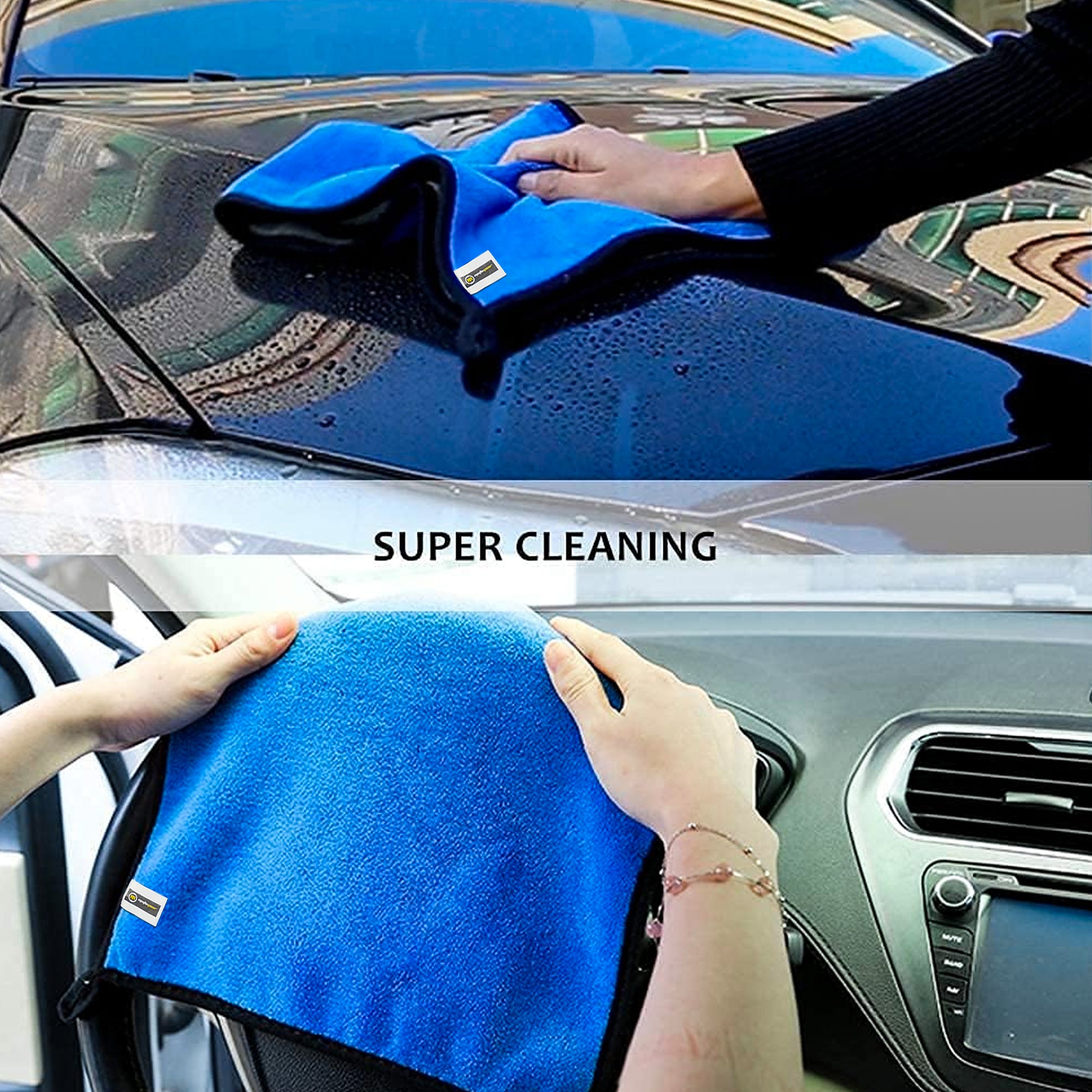 MOTOGEAR Blue 40 x 40 CM Microfiber Cleaning Towel