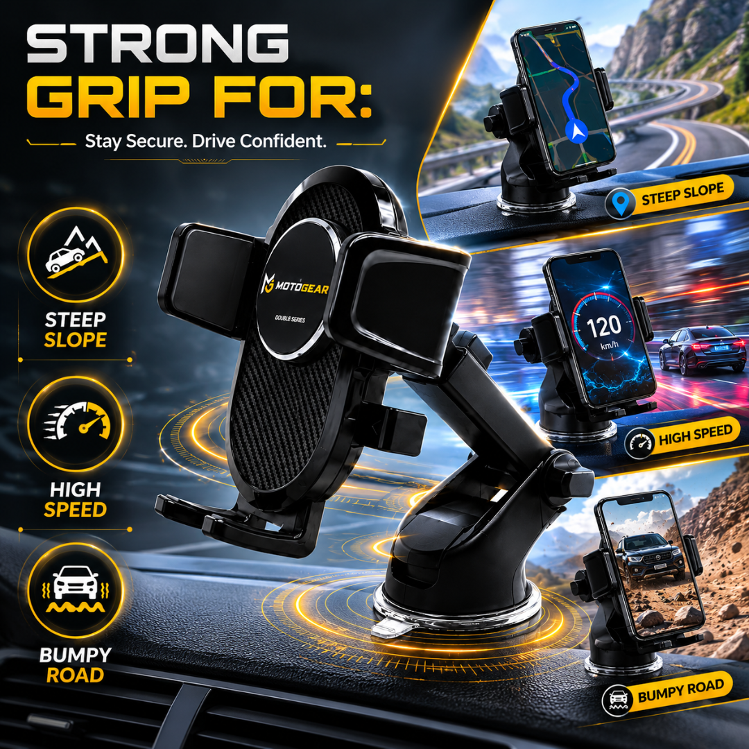 MOTOGEAR Console Series 3 in 1 Universal Car Mobile Holder