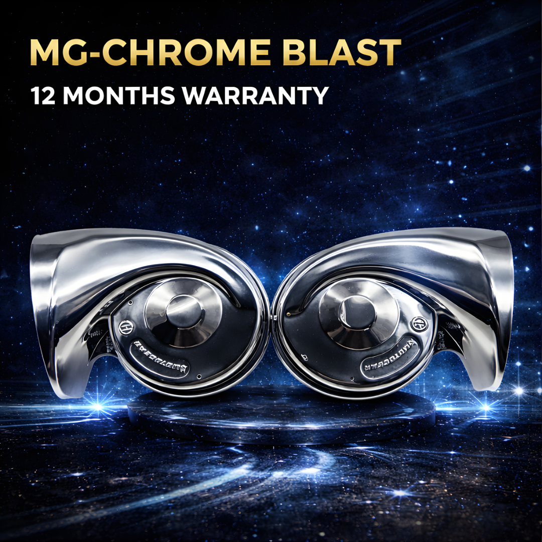 MOTOGEAR Chrome Blast Thunder 400Hz/510Hz Dual Tone Trumpet Horn