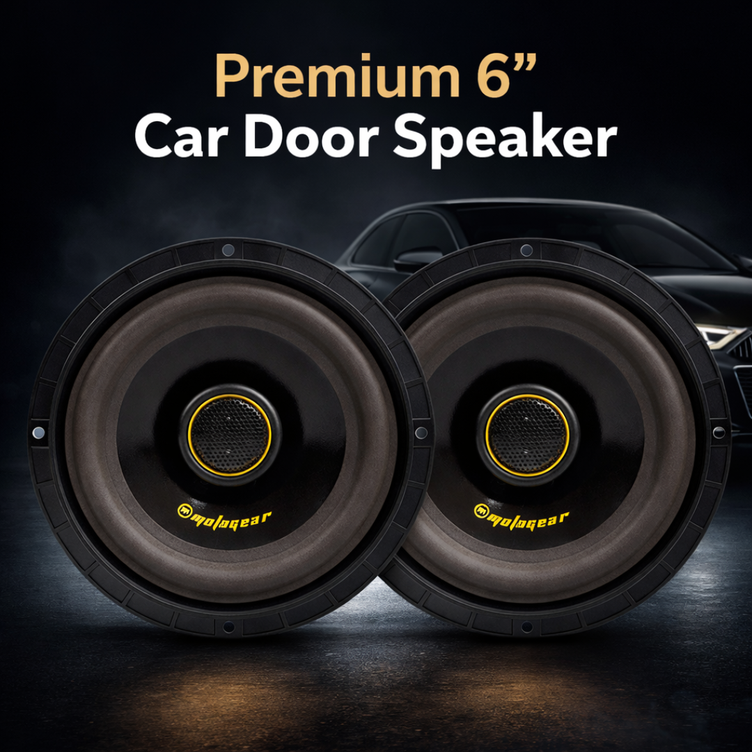 MOTOGEAR 6 Inch 600W Max-50W RMS Power Car Door Speaker | High Performance | Universal Fit For All Cars ( Pack of 2)