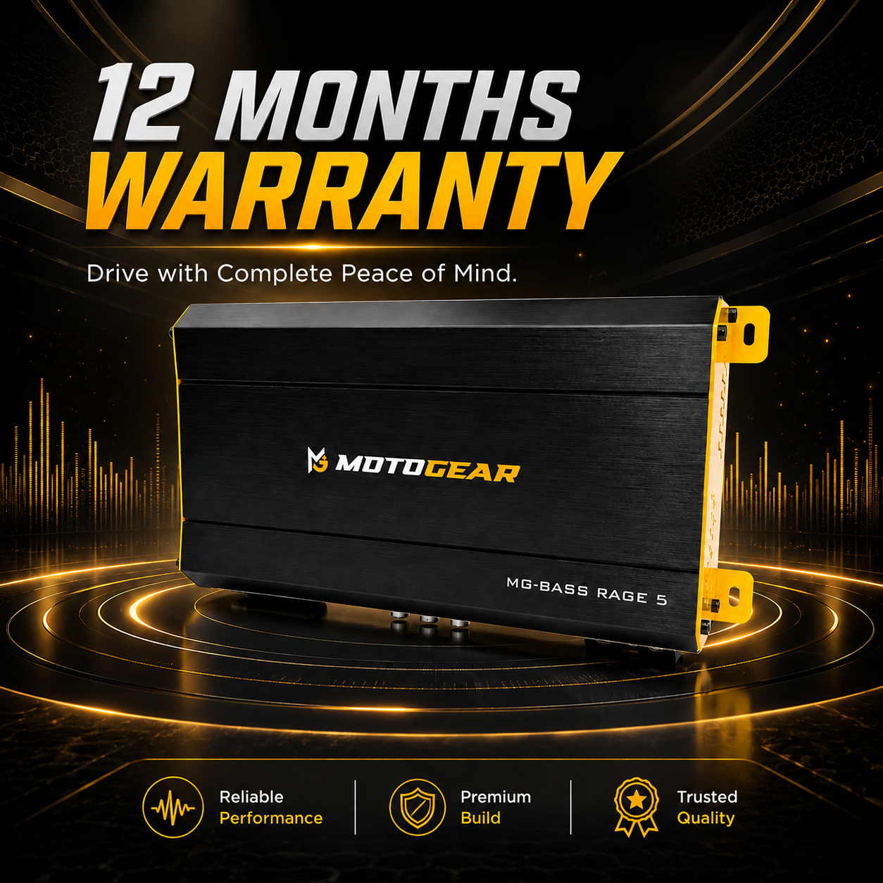 MOTOGEAR Bass Rage-5 4x110W & 1x800W RMS 5 Channel Amplifier