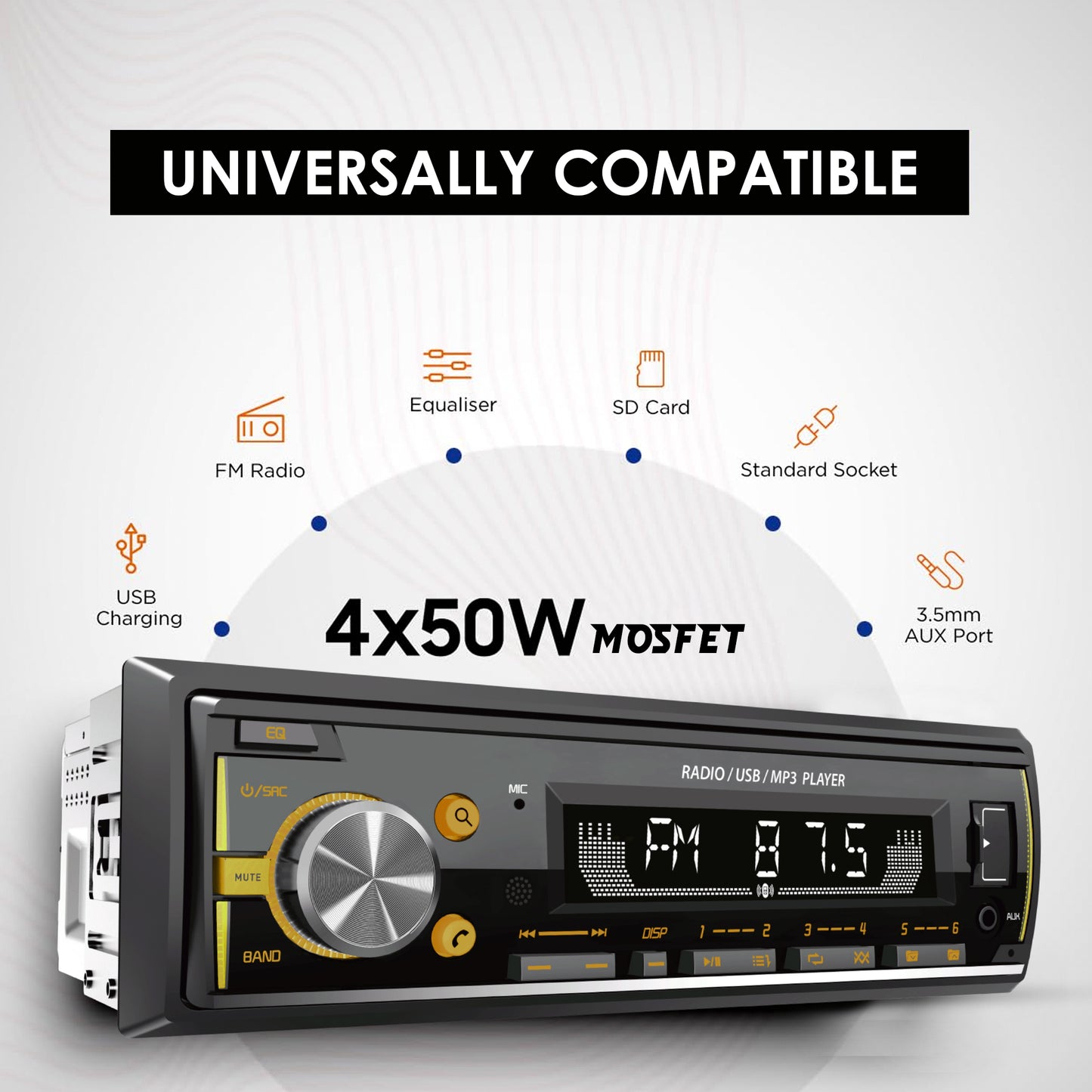 THE EDEN SERIES CAR FM STEREO AND USB PLAYER MG-FM 6