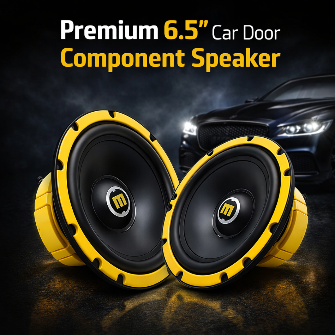 MotoGear 6.5 Inch 250W Max-80W RMS Power Car Door Component Speaker | High Performance | Universal Fit For All Cars ( Pack of 2)