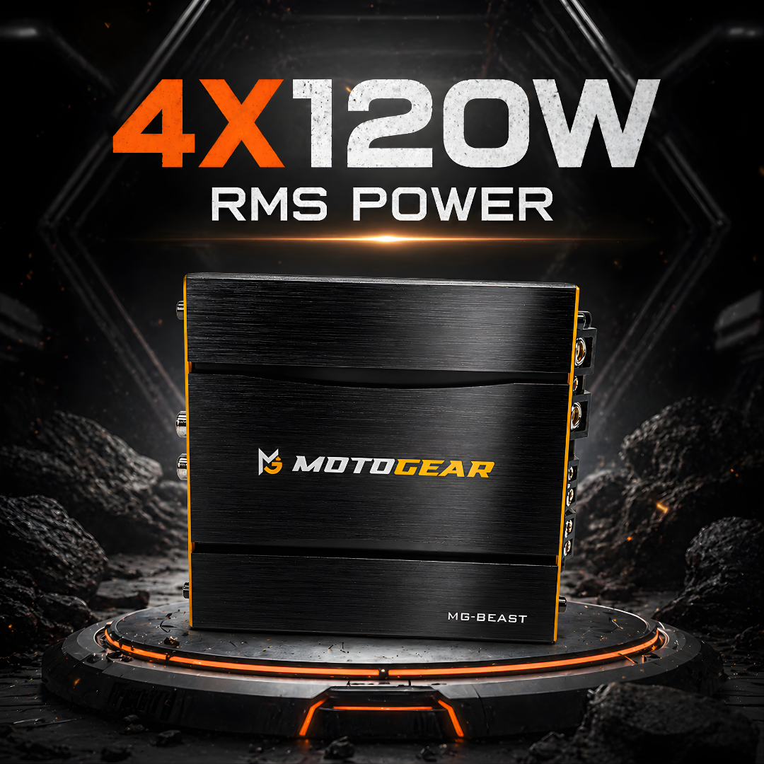 MOTOGEAR Beast 4x120W RMS 4 Channel Class D Amplifier