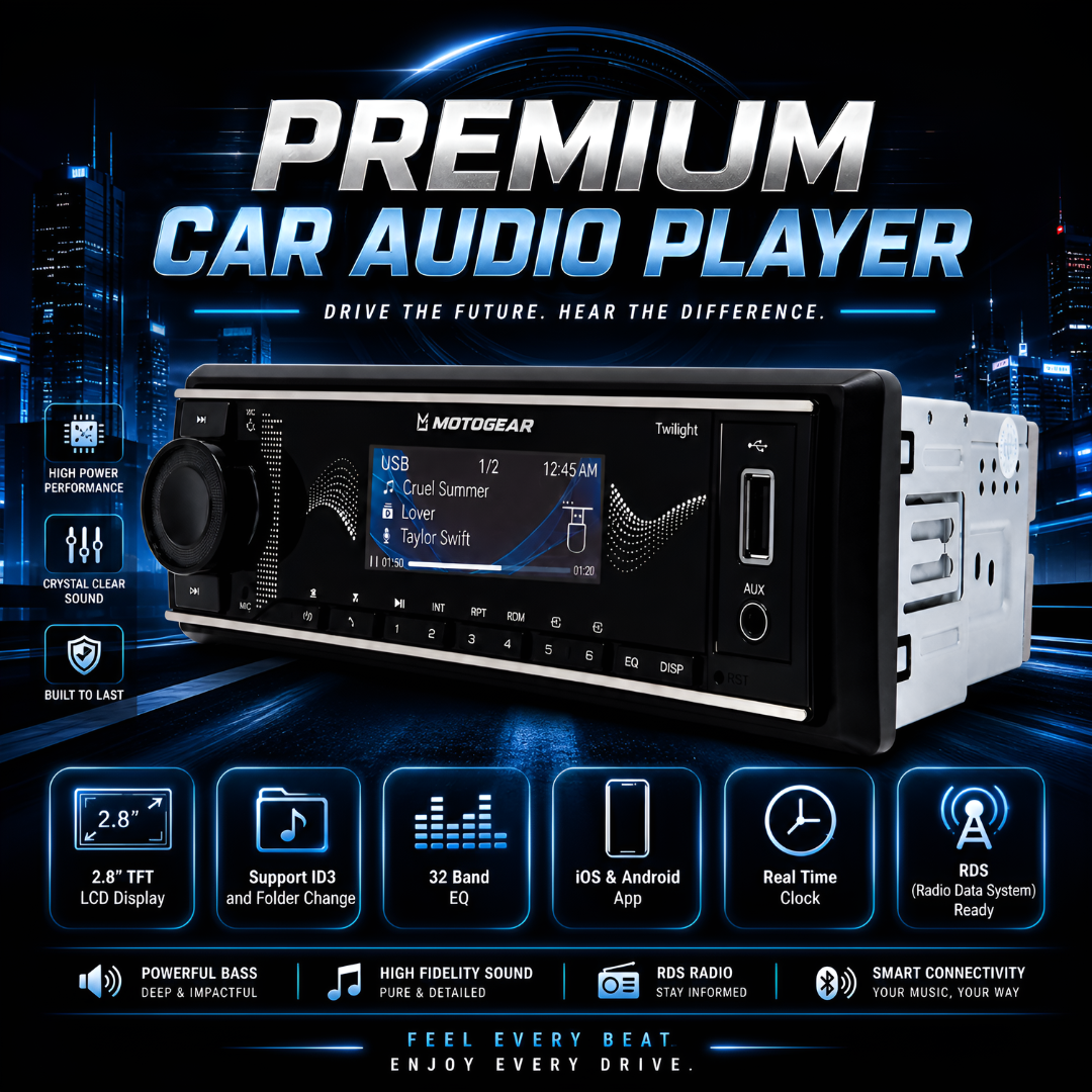 MOTOGEAR Twilight 4x50W Car FM Stereo Player