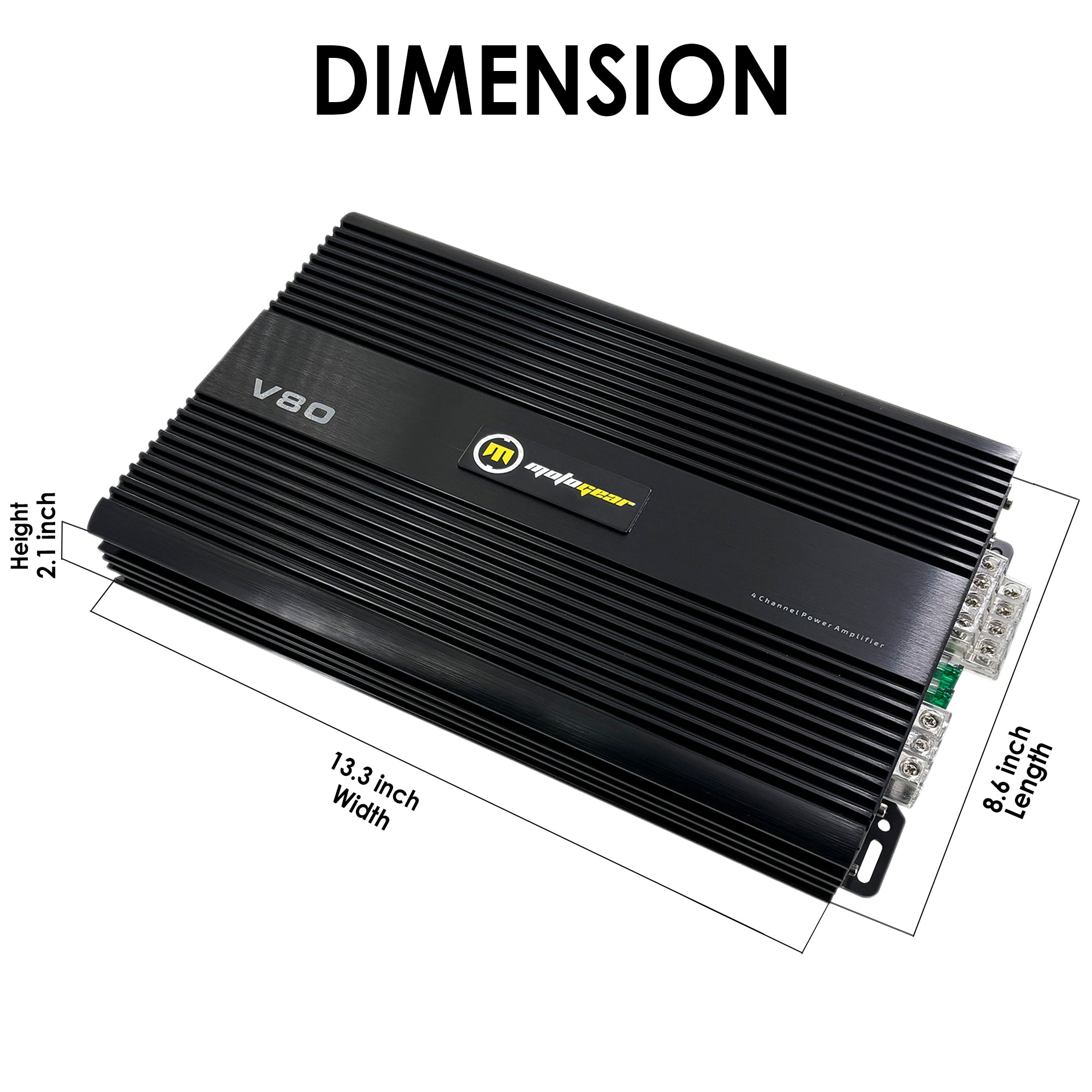 MOTOGEAR Boxster-4 4x80W RMS 4 Channel Class AB Amplifier
