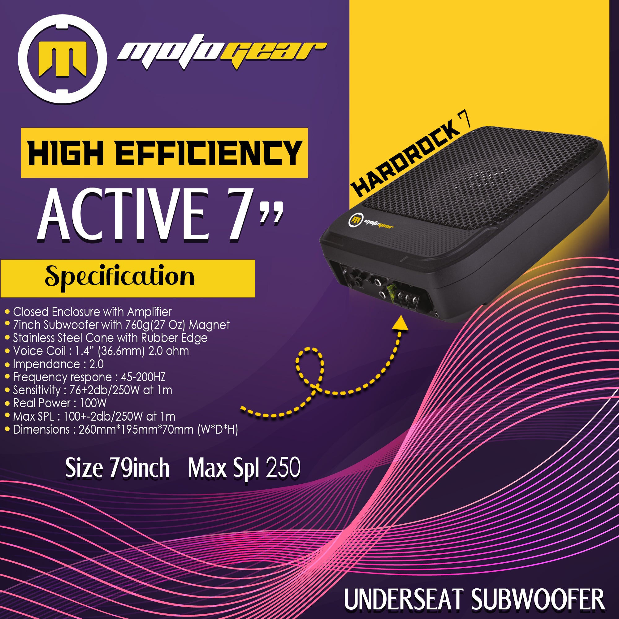 The 7 Inch Underseat Subwoofer MG-HARDROCK-7
