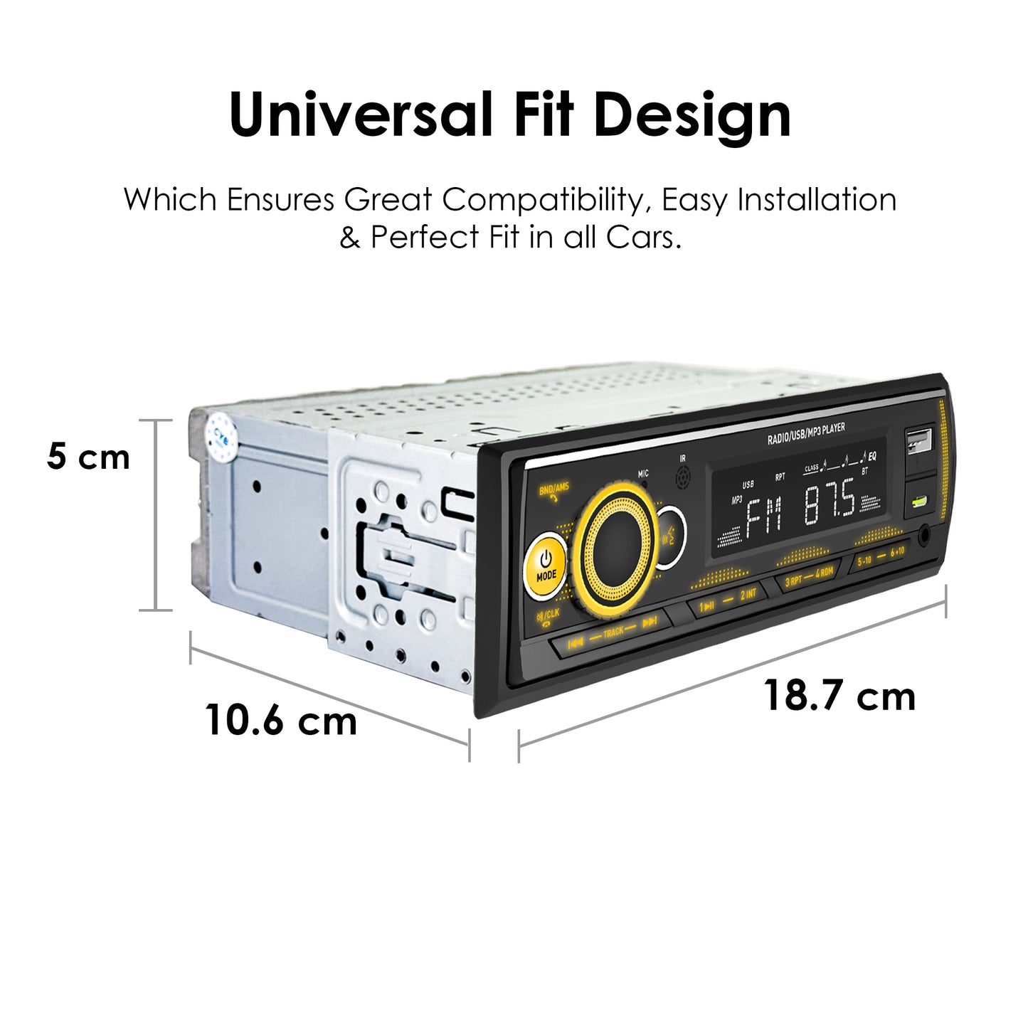 THE HASSLER SERIES CAR FM STEREO AND USB PLAYER MG-FM 4