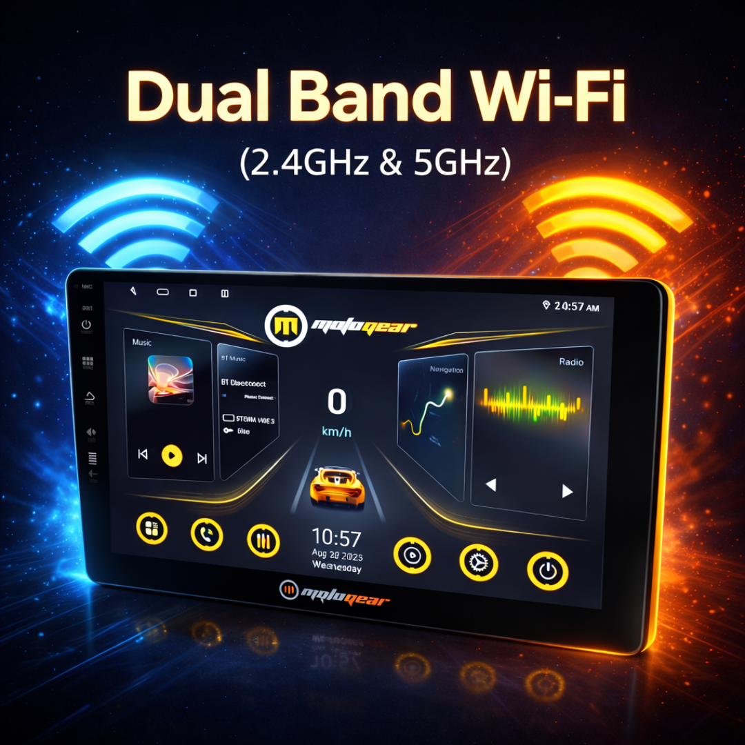 MOTOGEAR Storm Vibe-2 4GB RAM+64GB ROM 9 Inch QLED Car Android Player