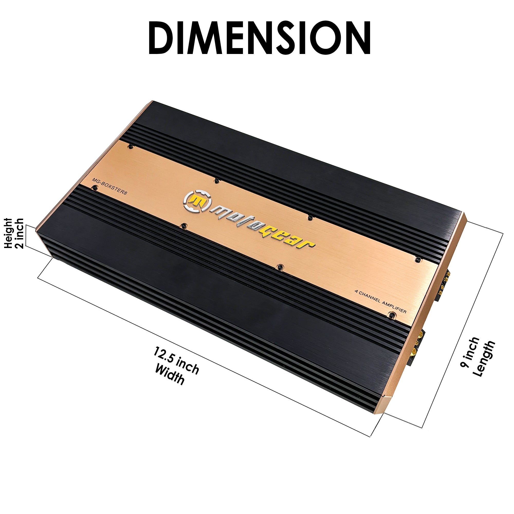 MOTOGEAR Boxster-8 4x150W RMS 4 Channel Class D Amplifier