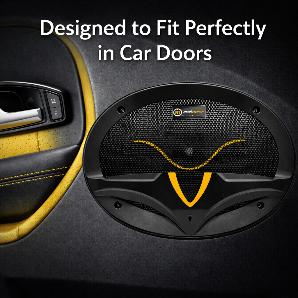 MotoGear 6x9 Inch 320W Max-60W RMS Power Car Door Speaker | High Performance | Universal Fit For All Cars ( Pack of 2)