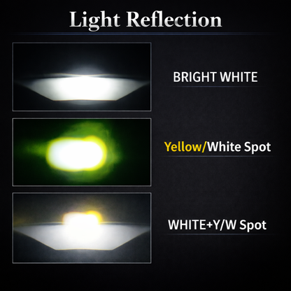 MotoGear Bright White 120 Watt Fog Light With Yellow/White Spot Reflection | Waterproof & Dustproof | Universal For Bikes & Cars (Pack of 2)