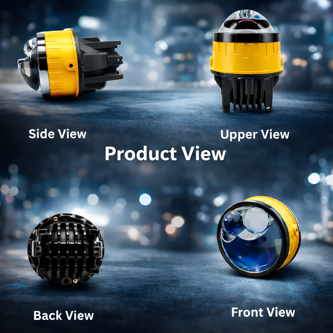 MOTOGEAR Super Bright 150 Watt 3 Inch LED Fog Lamp With Yellow/White Light Reflection| 9005 Shocket | Waterproof & Dustproof| Universal For Cars (Pack of 2)