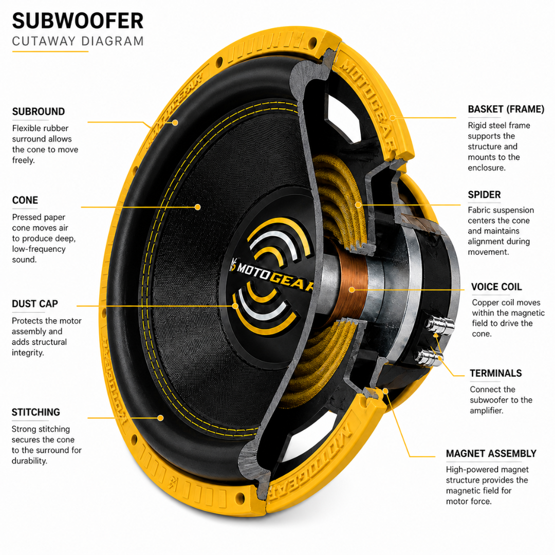 MOTOGEAR Knockdown-17 700W RMS 12 Inch Car Subwoofer