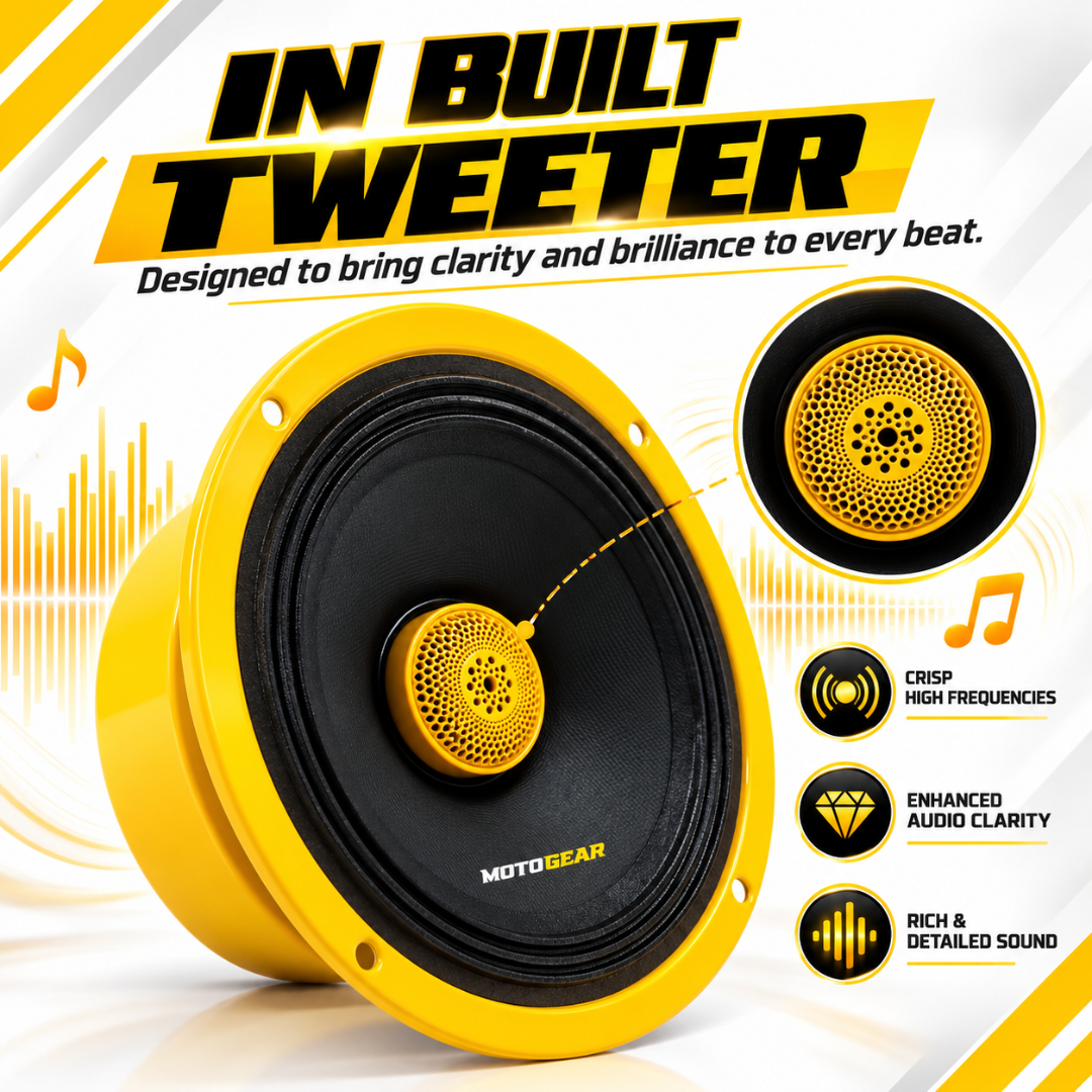MOTOGEAR 6.5 Inch 80W RMS Audio Cartel 1 Mid Range Coaxial Speaker (Pack of 2)