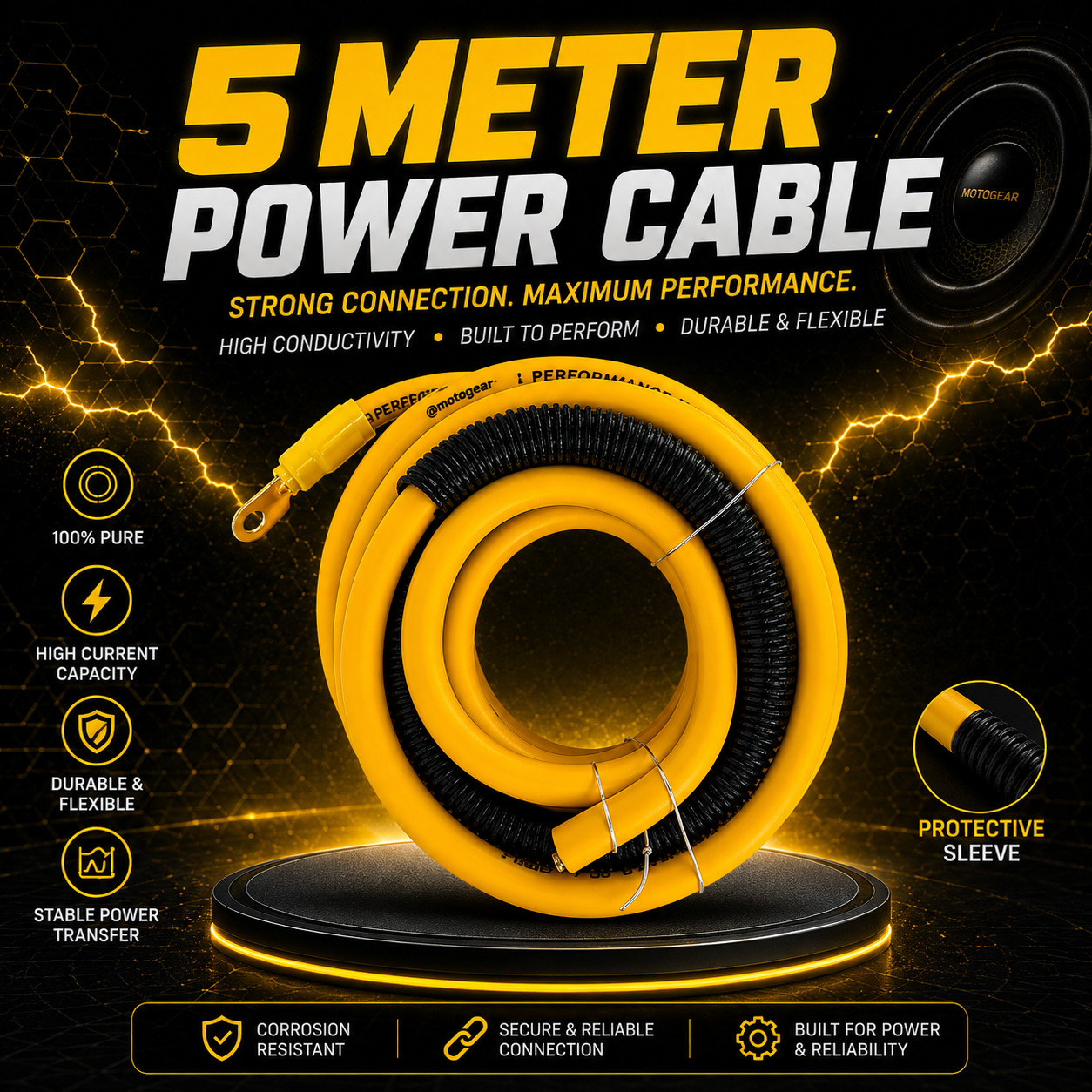 MOTOGEAR 4 Gauge 3200W Power Handling Amplifier Wiring Kit