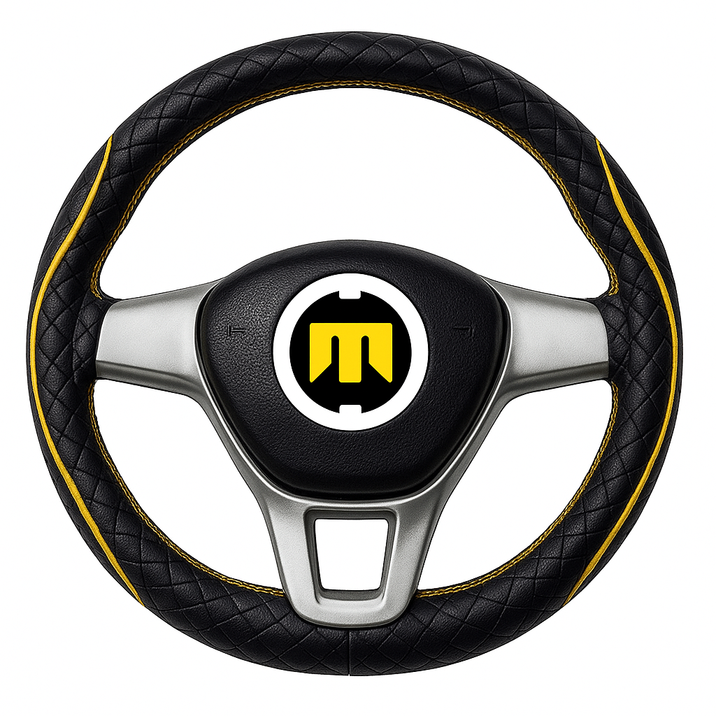 The Tiger Spirit Black Leather Steering Wheel Cover – Universal Car Steering Grip