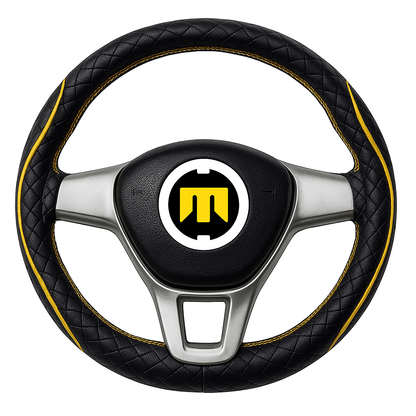 The Tiger Spirit Black Leather Steering Wheel Cover – Universal Car Steering Grip
