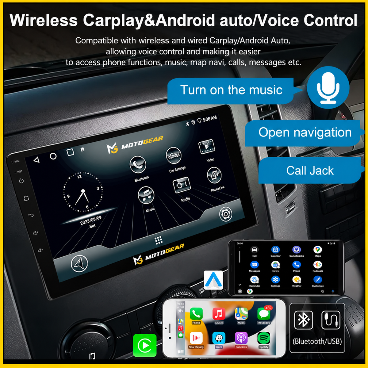 MOTOGEAR Ocean-11 2GB RAM+32GB ROM 10 Inch IPS HD Android Car Player