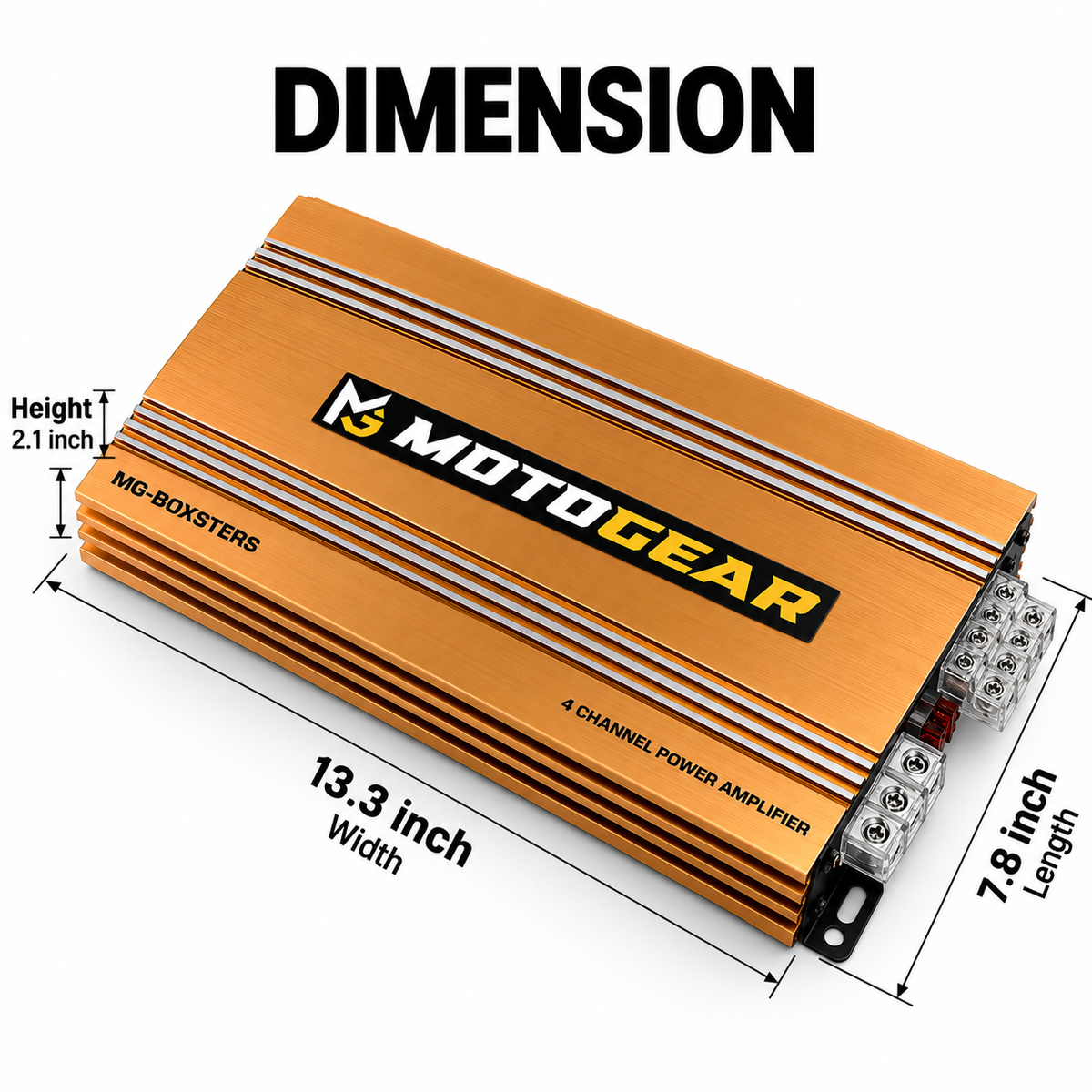 MOTOGEAR Boxster-5 4x90W RMS 4 Channel Class AB Amplifier