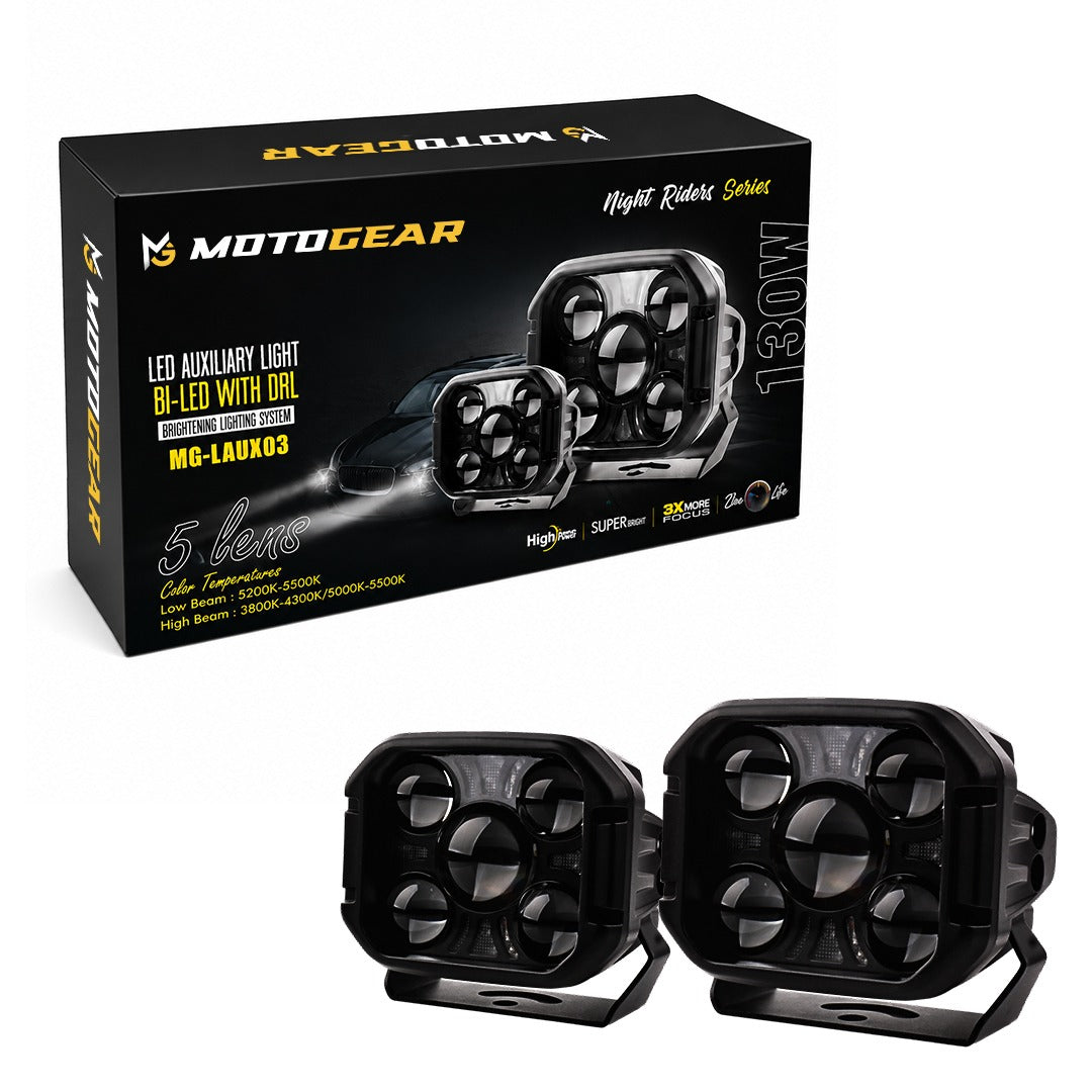 MOTOGEAR LAUX03 130W Bi-LED Auxiliary Light