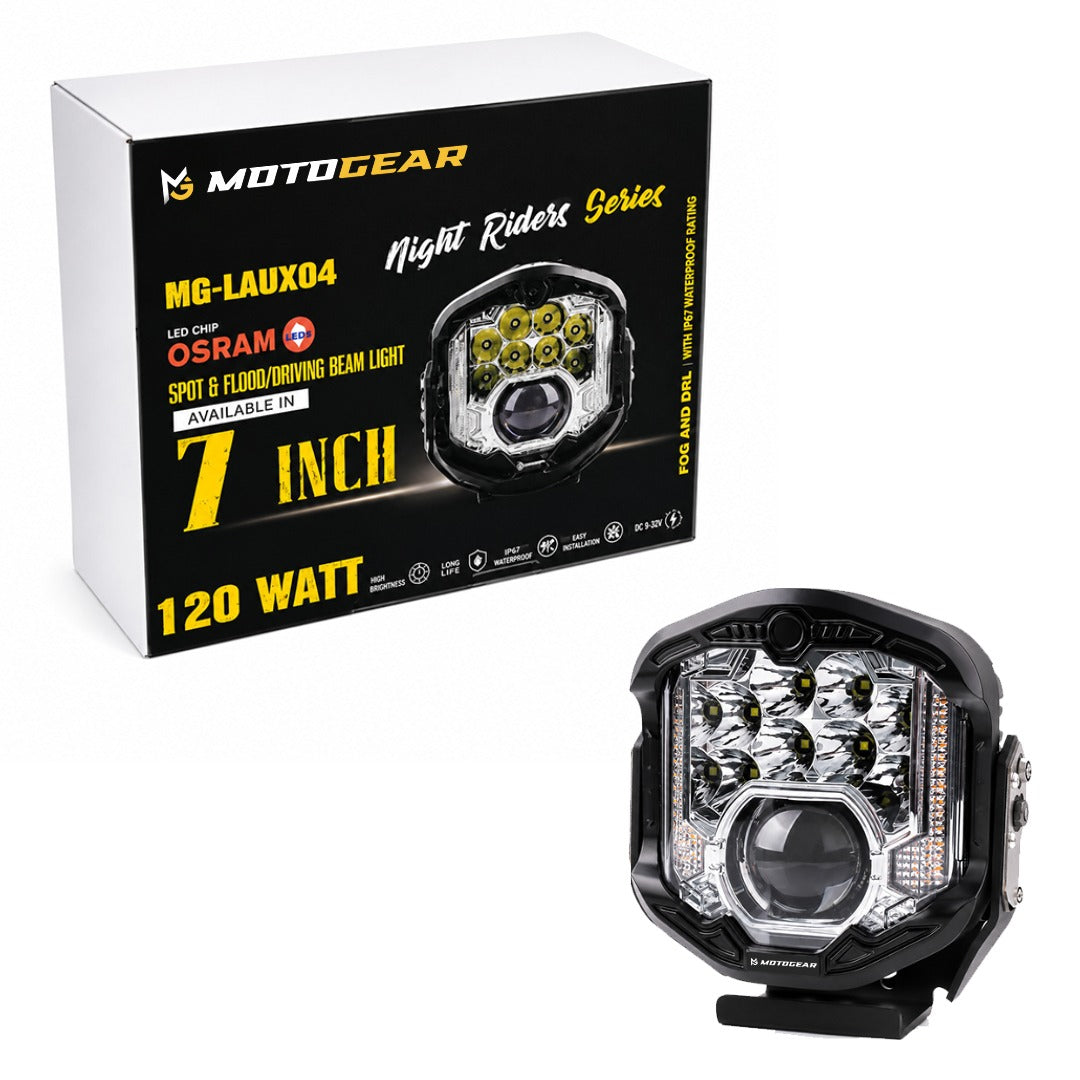 MOTOGEAR LAUX04 120W 7 Inch Bi-LED Auxiliary Light